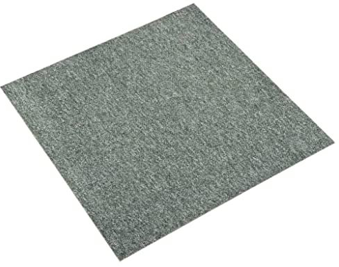 Willood Teppichfliesen 20 Stk. Selbstliegend Bodenbelag Teppichboden Teppich Fliese Fliesen Schutzmatten Matten Teppichplatten 5 m² 50x50 cm Grün