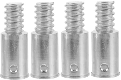 COLLBATH 4pcs Aluminum Alloy Broom Handle Threaded Tip Replacement for Kitchen Broom Shank Connector