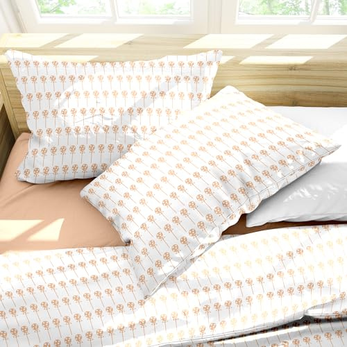 Ruggeri Set Lenzuola Completo Letto Matrimoniale Cotone, Lollipop Arancioni | 4 Pezzi in 100% Cotone di Alta Qualità, Lenzuolo con Angoli 170x200 cm, Lenzuolo Piatto 240x280 cm e 2 Federe 50x80 cm
