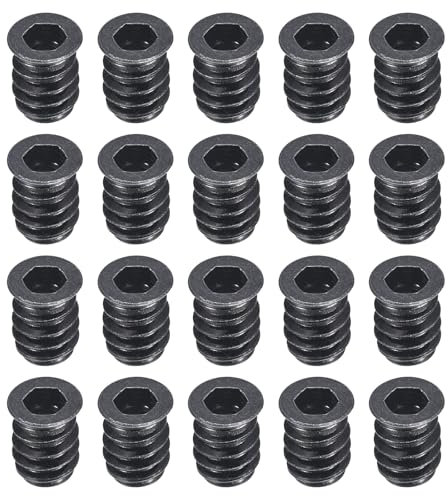 sourcing map 50Pcs Threaded Inserts, M6-1x15 Zinc Plated Carbon Steel Hex Socket Drive Screw-in Nut Threaded Inserts for Wood Working Tools and Accessories
