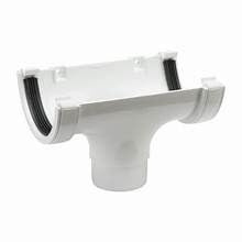 112mm Half Round Gutter Running Outlet Guttering Pipes and Fittings (White)