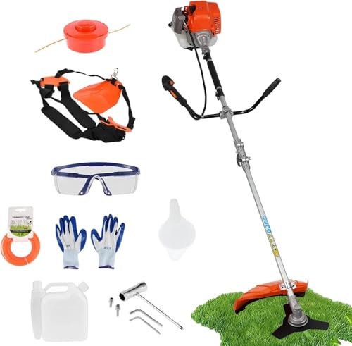 Strimmer de Gasolina 2 en 1 - Recortador de Hierba y strimmer de jardín con 3 tlade T, inalámbrico para el Cuidado del césped |52cc Motor de 2 Tiempos para un Rendimiento Potente