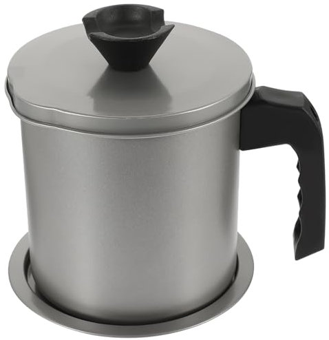 Alipis Leak Oil Bottle Stainless Steel Oil Strainer Grease Can for Frying Storage Can Filter Container for Kitchen Use