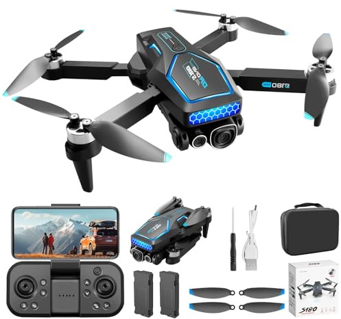 OBEST Drohne mit Kamera 4K für Kinder Anfänger, Faltbare Mini Drone WiFi Live Übertragung, Bürstenloser Motor, Hindernisvermeidung, 2 Akku Lange Flugzeit, Kopflos Modus, 3D Flip, One Key Start/Landen