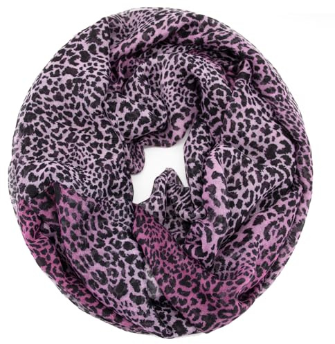 Glamexx24 Damen Schal Leo Muster Langschal Loop Schlauchschal Tuch XXL Loopschal Mädchen Animal Print Tuch