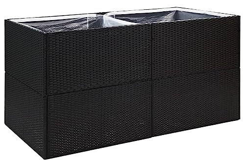 Generisch Kangmusi 319174 Pot de fleurs en polyrotin Noir 157 x 80 x 80 cm