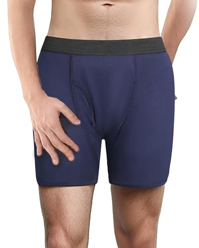 Octipa Mens Incontinence Underwear, Octipa Men's Ultra-Absorbent Incontinence Boxer Briefs Leak Proof Absorbent Brief, Underwear Flex Waistband Underpants (Blue, XXL)