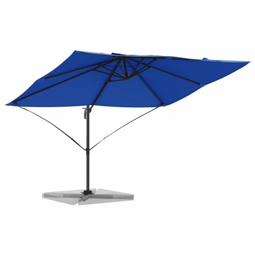 vidaXL Ampelschirm Roma Blau und Schwarz 352 x 251 x 260 cm, Garten & Terrasse, Rechteckiger drehbarer UV-beständiger Sonnenschirm, modernes Sichtschutz für die Terrasse