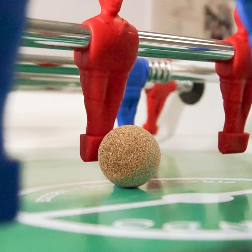 Kickerball aus Naturkork 34 mm, 17 g, weich, griffig, sehr geräuscharme Tischfußball Ersatzbälle für alle Kickertische, leise und Spielfeld schonend, 5 St. /10 St. Set, naturbraun & weiß