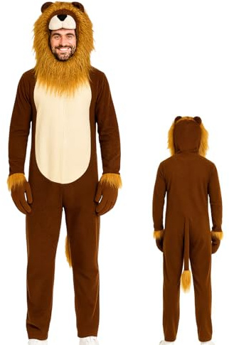 Lejonpyjamas för Vuxna,Lejondräkt för till Halloween - Detaljerad Djurkostym Cosplay Kostymevent Scenföreställning Helgdagsfirande