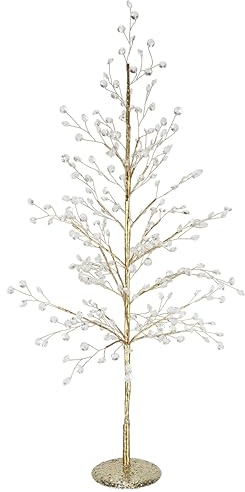 Kunstbaum mit Acryl-Steinchen Dekobäumchen mit Glimmer 60cm künstlicher Weihnachtsbaum Christbaum Tannenbaum Weihnachtsdeko Hochzeitsdeko Goldene Hochzeit Dekobaum AST Baum