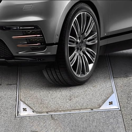Infällt brunnsskydd 56 cm – osynlig infälld design för utomhusbruk avloppshandfat och septiskt tanklock för gård uppfart och trottoarer (56 x 91 cm)