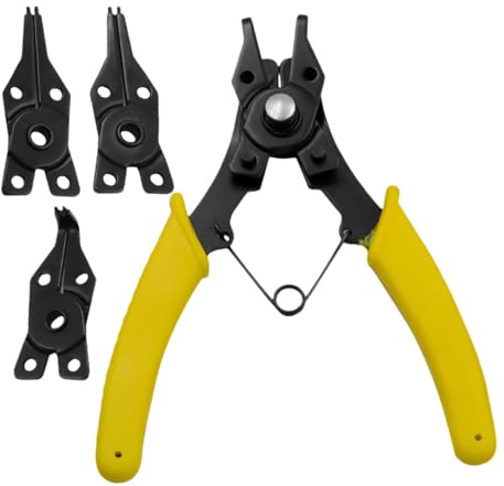 Pinzas para anillos de seguridad 4 en 1 para clips de retención, pinzas de resistentes para reparación de automóviles y motores, mecánica, joyería, alambres, tuberías, electrica, hogar y