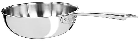 AGNELLI Padella in Acciaio Inox Finitura Lucida 3ply Mantecare 24 cm