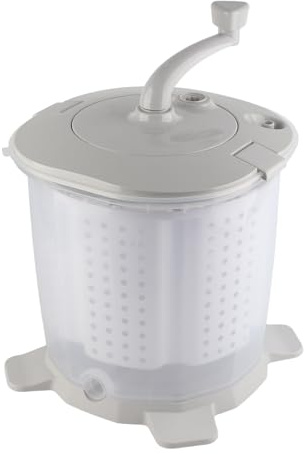 Generic Lavatrice a Manovella Lavatrice Manuale Portatile per Piccoli Oggetti Disidratazione Rapida per Dormitorio Appartamento Camping Nordic Grey