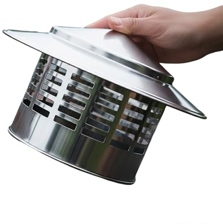 Rond Chapeau de Cheminée Chapeau Conduit de Fumée en Acier Inoxydable avec Anti Pluie, 75mm 110mm 250mm 400mm Hotte D'aération de Toit pour Granulés Chaudières(220mm)