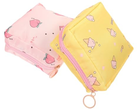 Garneck Sacchetti Igienici per Assorbenti Femminili 2 Pezzi in Poliestere Portatili e Lavabili Design Raffinato per Viaggio e Utilizzo Quotidiano