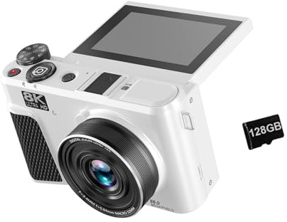 8K digital fotograferingskamera 18 x digital vlog-videoinspelare 180 graders vändskärm Wifi webbkamera