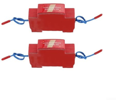 Extintor de incendios para armario eléctrico (2 unidades, 30 G/40 G, montaje en carriles DIN, disparo de 170 °C, protección contra incendios hasta 0,3 m³, boquillas dobles (30 G)