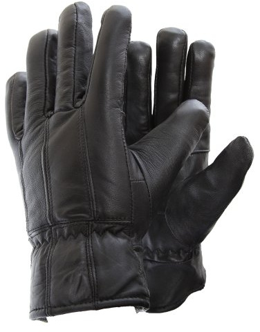 Mens Soft Sheep Skin Genuine Leather Gloves (M/L) (Black)