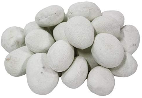 Lot de 24 galets en cÃƒ©ramique pour foyer au bio Ãƒ©thanol et brÃƒ»leur au gel Blanc by La Hacienda