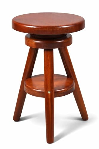 Magnetic Mobel® Hocker Massiv Schemel Stuhl Sitzmöbel Buche Drehhocker Barhocke 52-70cm (Kirsche)