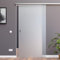 BS-900D-ASE: Schiebetürsystem ESG 900x2050x8mm Dekor S, vollsatiniert; Schienensystem ALU SlimLine SoftClose; Griffmuschel