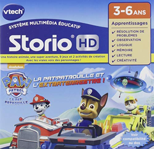 VTech - Storio La Pat' Patrouille, Cartouche de Jeu HD pour Tablette Enfants avec 1 Histoire, 9 Jeux, 1 Aventure et 2 Activités Créatives, Cadeau Enfant de 3 Ans à 6 Ans - Contenu en Français