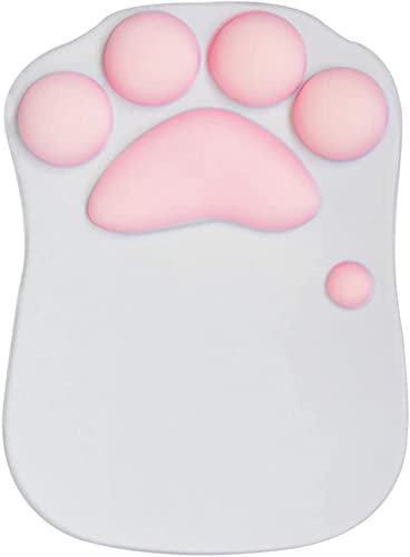 elec Space Cat Paw Mousepad mit Handgelenkauflage,Nette Katzenpfote Mauspad Rutschfestes weiches Katzenpfoten-Mauspad aus Silikon für Büro Laptop Home Computer