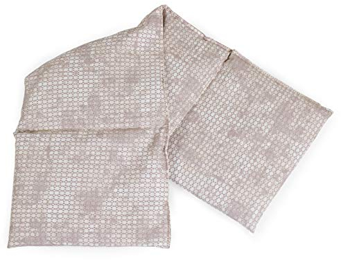 Hot Cherry Stone Pillow - Heating Pad and Cooling Bag - Cherry Pit - Microwavable (Shabby-Chic Gray-Beige, 4 Pockets Style 23.6 x 7.8 in)