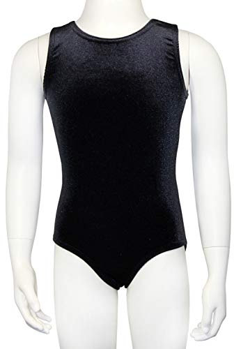 GymStern Turnanzug Body Nicki Samt Mädchen Gymnastikanzug Kurzarm Kinder Turnbody kurzärmlich Balettrikot Balettanzug Farbe Schwarz, Größe 128