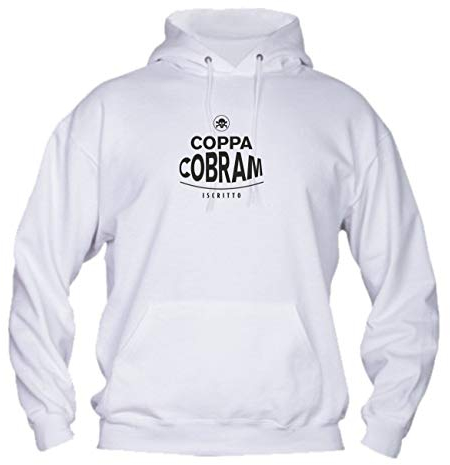 Felpa con Cappuccio Bambino Ragazzo Basic Top qualità Top vestibilità - Coppa Cobram - novità Fashion Divertenti Humor Youtuber New Bambina Made in Italy (Bianco, 9-11 Anni)