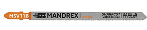 Mandrex | Stichsägeblatt SHARPCUT VARIA Bi-Metall, schmale Zahneinteilung, Stahlblech & verstärkte Kunststoffe | 2er Set
