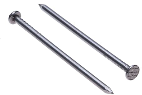 Chiodi per Legno con Testa Tonda Piatta (Quantità da 500) Chiodi Ferro Testa Piana Nero Fai da te e Artigianato per Mobili Taglia: Lunghezza 40 mm Diametro del Chiodo 1.4 mm