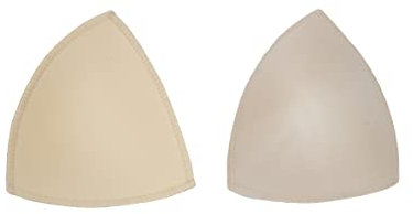 Merceria Pour Toi... Coppia Inserti per Reggiseno No Push up Taglia 1 2 3 4 Bianco Nero Nudo Bikini Abito Top Reggiseno Sportivo Coppe Triangolo Rimovibile da Cucire (2, Nudo)