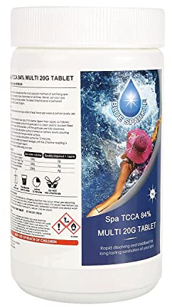 WedDecor 1Kg Multifunction Chlorine Tablets for Hot tubs Spa and Swimming Pool, 4 in 1 Dispenser Tablets Sanitiser, Clarifier, Stabiliser and Algaecide, Indoor Outdoor Pool Cleaning Chlorine Blocks