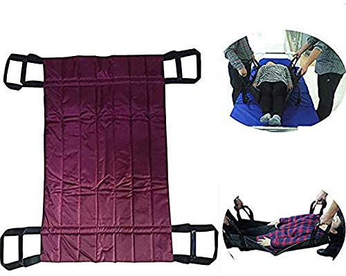 SXHMSAL Tavole di Trasferimento Scivolo A Cintura Sollevatore Medico per Paziente Imbracatura per Trasferimento Rotatore Posizionamento Pad Letto Disegna Fogli per Anziani 4 Maniglie,Rosso