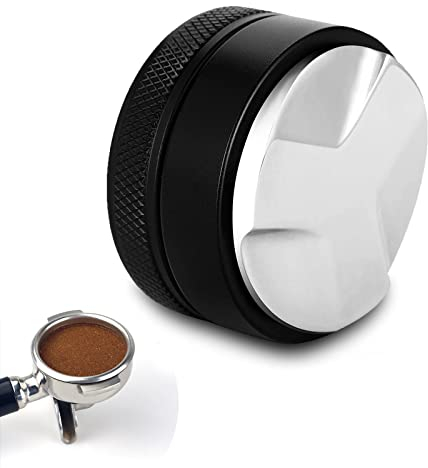 Distributeur de Café Espresso, 304 Stainless Steel Noir Presse Café 51 mm, Outil de Nivellement du Café Moulu