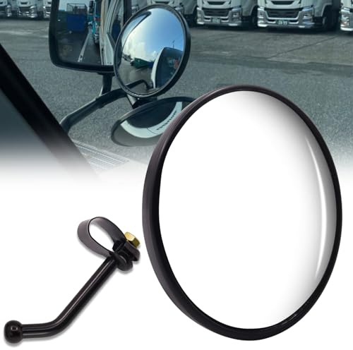 Ygmylandbb Specchio per Punto Cieco, Specchi Laterali, Specchio Retrovisore Laterale Anti-Vibrazione, Specchi Rotondi Convessi Facili da Installare con Assemblaggio Braccio Per Camion Rimorchio