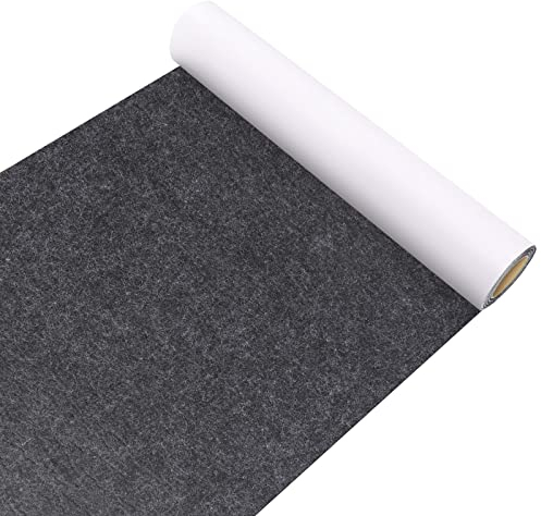 Filtglidare självhäftande, 40 x 150 cm filt självhäftande, 2 mm tjock tjock självhäftande filtglider för box Liner Cup matta, fotoram, stolben, skärbar fri i alla former och storlekar, svartgrå