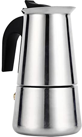 Espressobryggare i Rostfritt Stål Moka Kaffekanna för Spis 100ml/200ml/300ml/450ml Ergonomiskt Handtag Lämplig för Hem och Kontor
