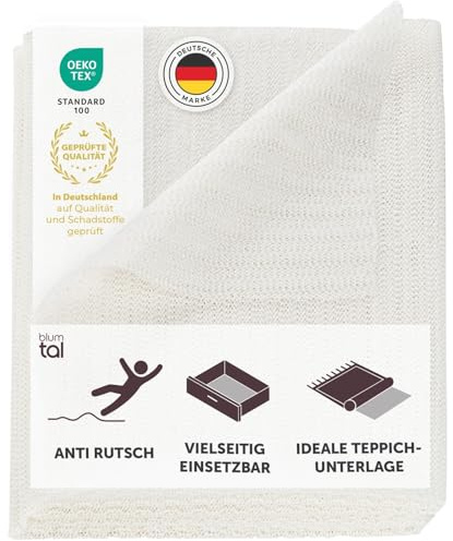 Blumtal Antirutschmatte 130x190 cm - Teppich Antirutschunterlage aus Vinyl - zuschneidbare Antiruschmatte für Teppich - Schubladenmatte - Anti Rutsch Teppichunterlage - rutschfeste Unterlage 1er Set