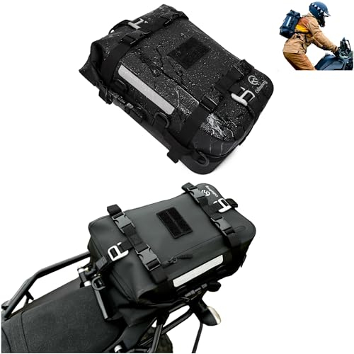 Odinsberg 15L Wasserdicht Hecktasche Motorrad Hecktasche Klein Satteltasche Motorrad Sissybar Tasche Motorrad Motorradtasche Seitentasche Gepäcktaschen Ragnarök 15L Gepäckrolle