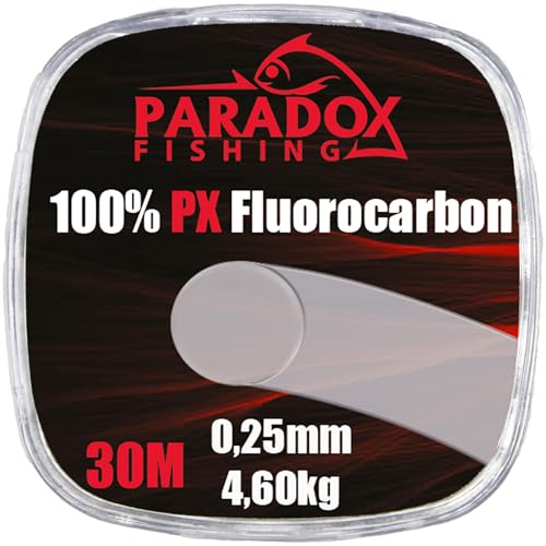 Paradox Fishing 100% PX Fluorocarbon Vorfach 30m 0,20/0,25/0,30/0,35/0,40mm - fluorocarbon Schnur- für Fische unsichtbar