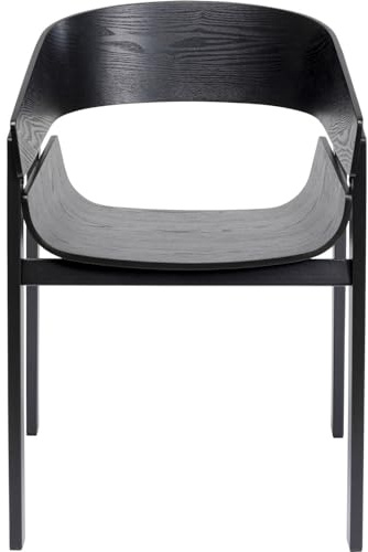 Kare Design Armlehnstuhl Biarritz, Schwarz, Sitzhöhe 45 cm, Esszimmerstuhl, Holzstuhl, mit Armlehnen, Essbereich