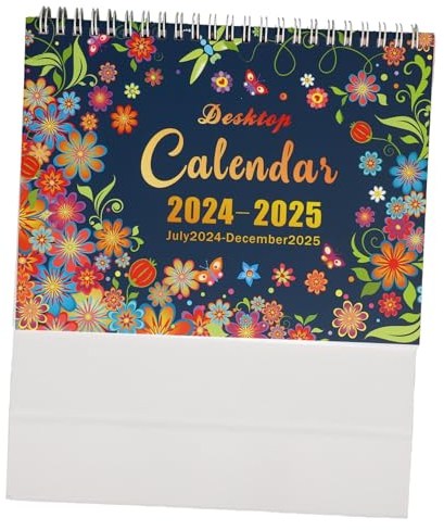 Gogogmee Desktop Kalender Mit Spiralbindung Dekorativer Tischkalender Für Büro Und Zuhause Monatliche Planung Feiertagsübersicht Und Elegantem Design
