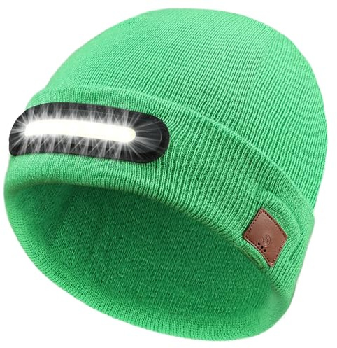 RANCOVY Bonnet LED avec lumière, Rechargeable par USB LED Lumineux Bonnet Chapeau Lampe lumières pour Hommes et Femmes
