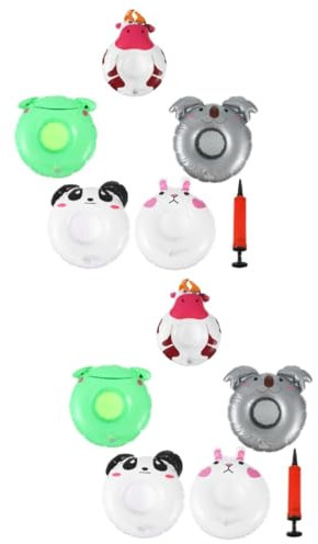 BESTonZON 2sätze Hawaii Aufblasbare Getränkehalter Teiliges PVC Lustigen Tiermotiven Für Poolpartys Schwimmbad Und Strand Kreatives Design Für Drinks Und Snacks