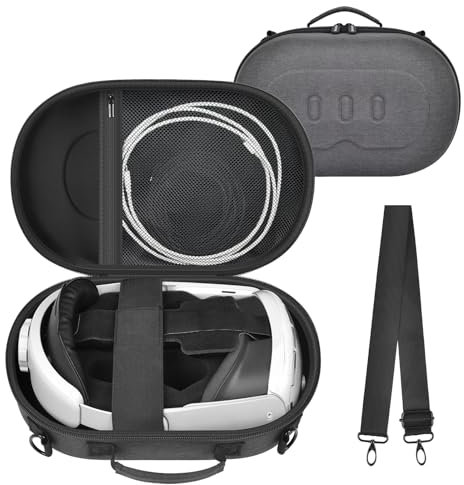 Case for Meta Quest 3s/for Quest 3 512GB Virtual Reality Headsets Storage Bag Fits for 2 Touch Plus Controllers,Wrist Straps, Power Adaptor, Charging Cable,Batteries and Accessories(Box only) (Black)