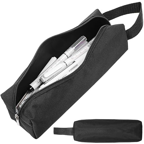 Yuanchu Federmäppchen Mäppchen, Wasserdicht Reißverschluss Pencil Case mit Griff Verschleißfest Federtasche Mädchen Schlampermäppchen Junge Stiftemäppchen Stiftemappe Schwarz Etui Stifte für Büro